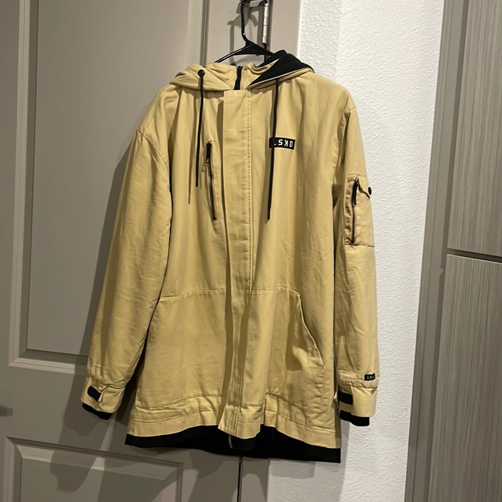 Tan winter coat, fleece lined